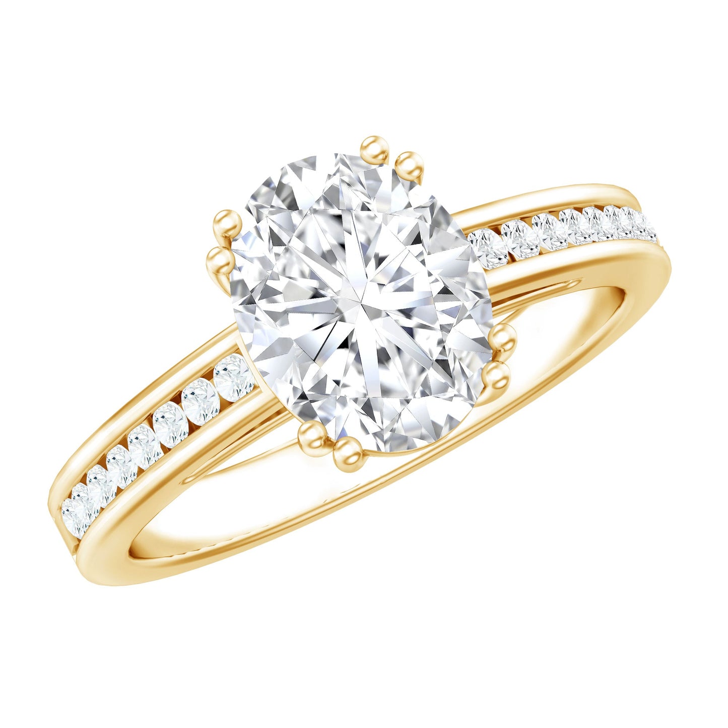 Lab Grown Diamond Timeless Engagement Ring With Side Stones