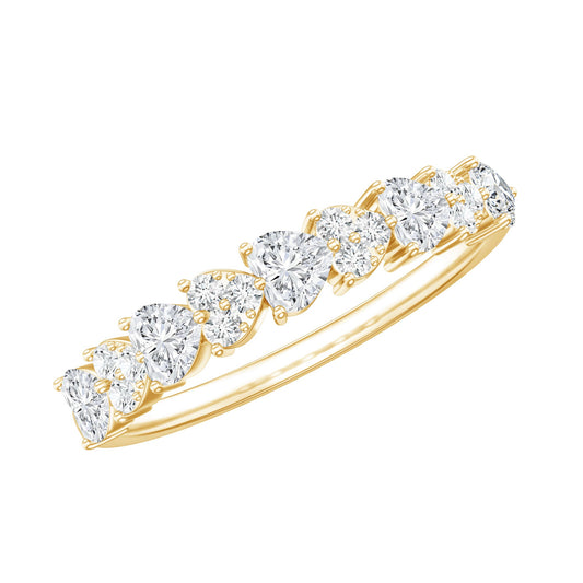 Brilliant Cut Lab Grown Diamond Heart Wedding Band Ring