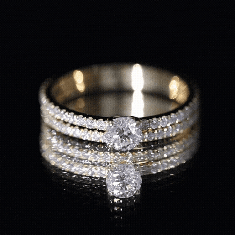 Certified Lab Created Diamond Wedding Ring Set For Bride