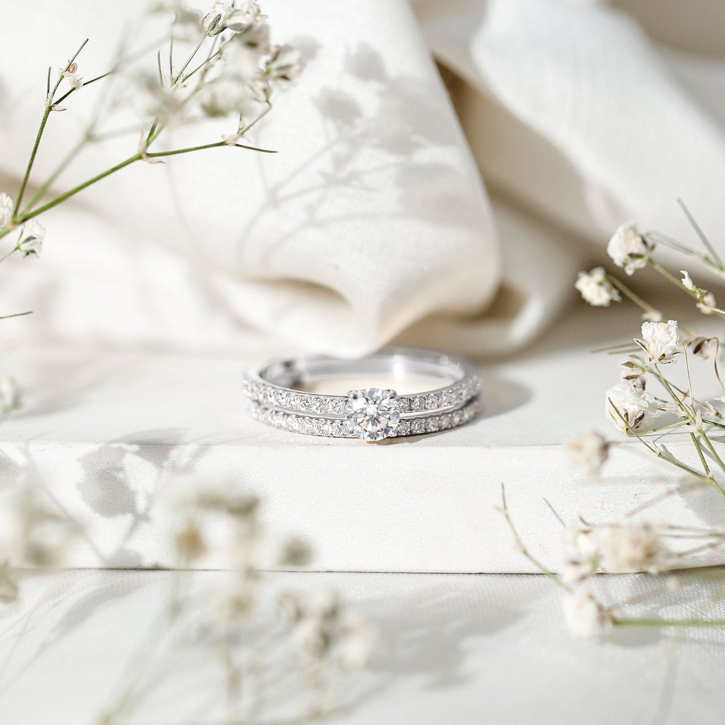 Certified Lab Created Diamond Wedding Ring Set For Bride
