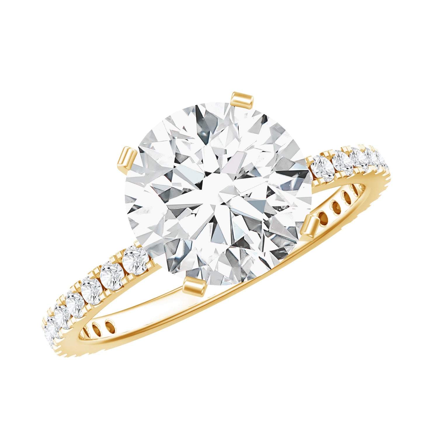 Certified 3 Carat Lab Grown Solitaire Diamond Engagement Ring