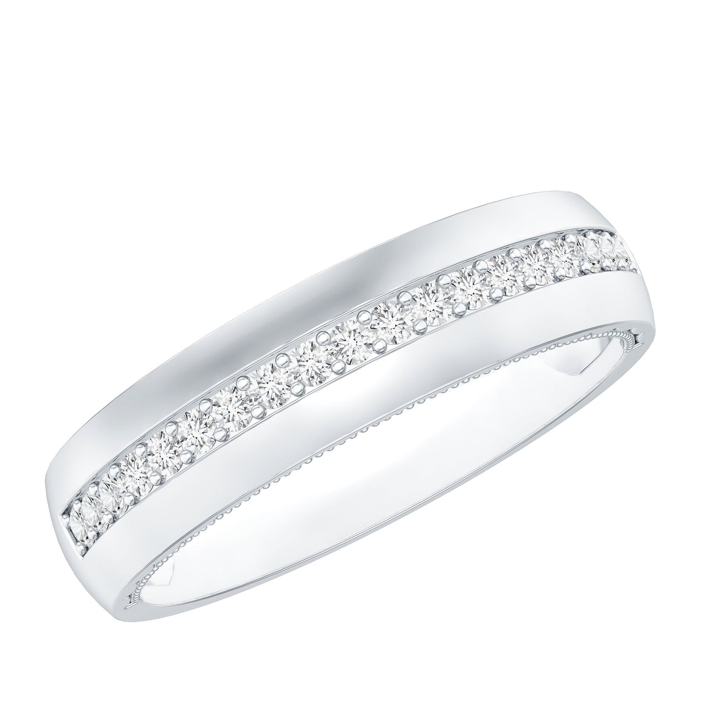 Certified Lab Grown Diamond Mens Wedding Band