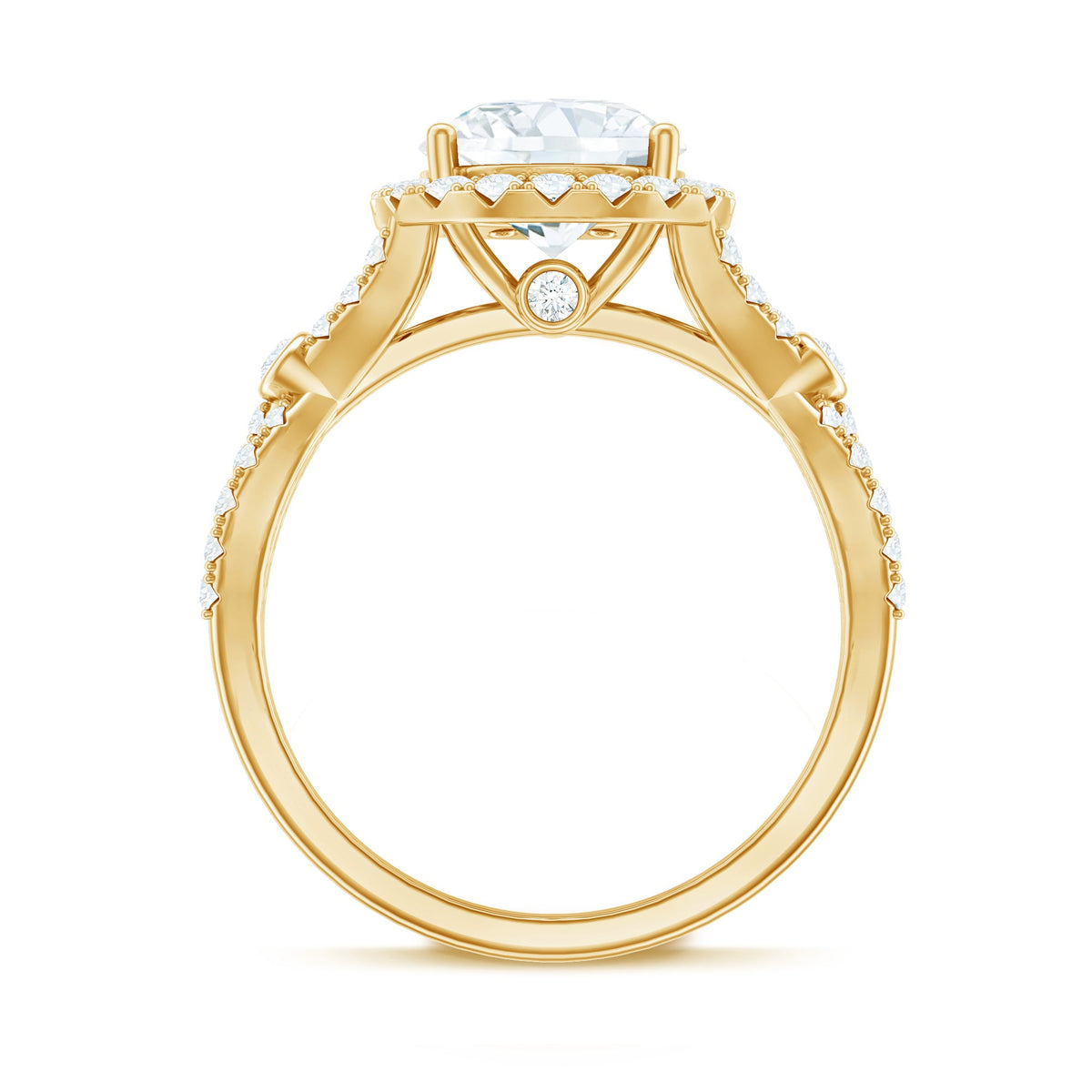 Lab Created Diamond Criss Cross Engagement Ring For Women