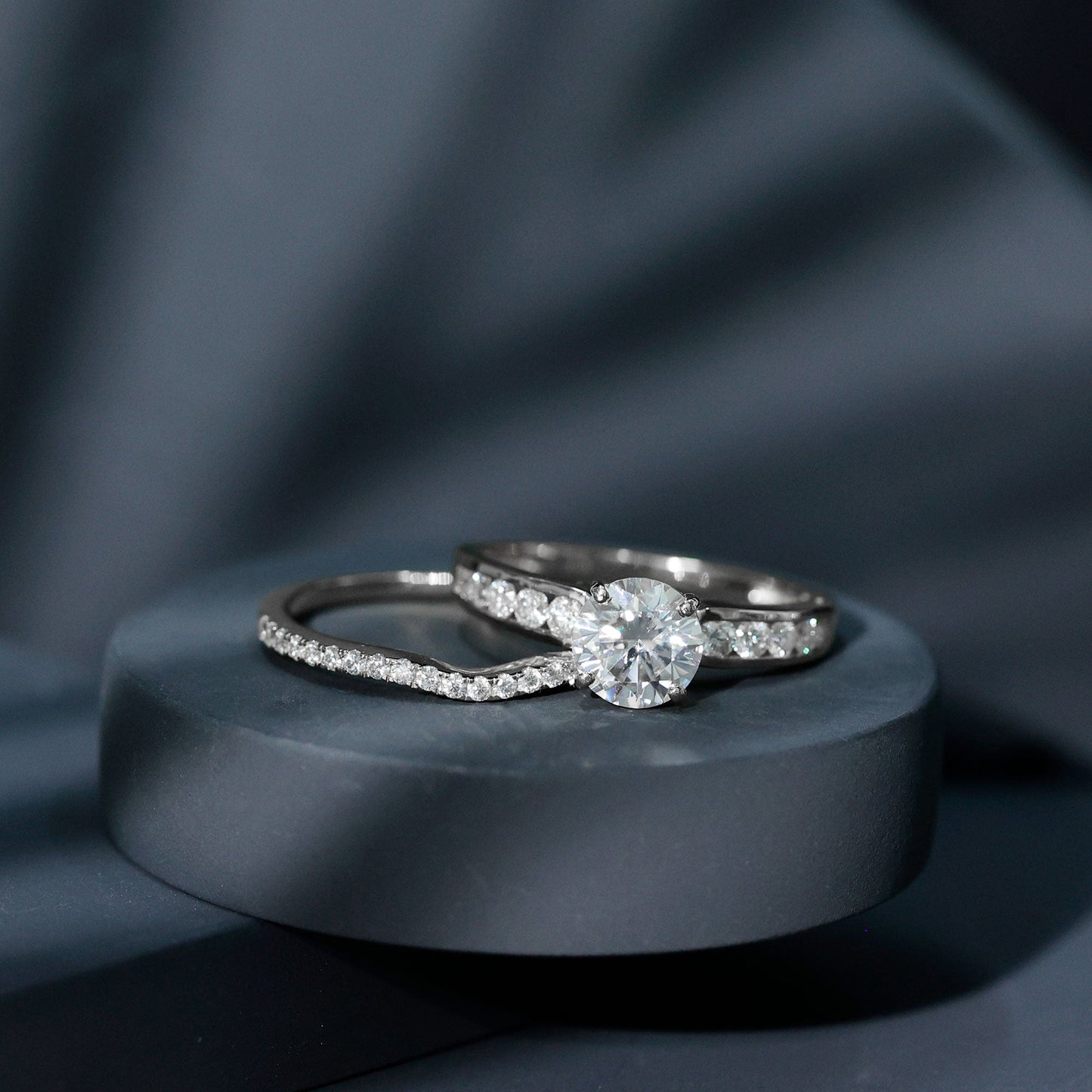 Certified Lab Diamond 2 Carat Round Engagement Ring with Enhancer
