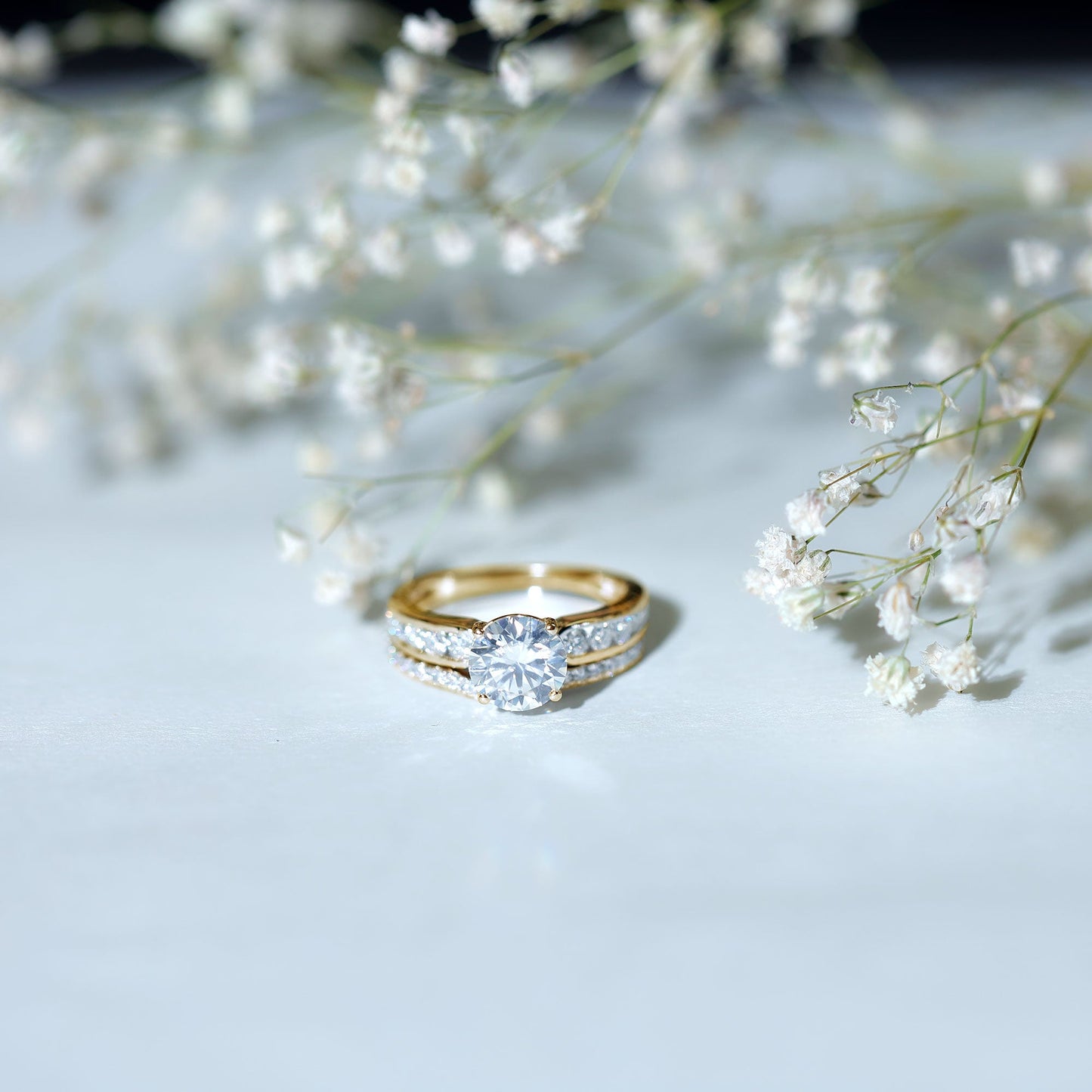 Certified Lab Diamond 2 Carat Round Engagement Ring with Enhancer