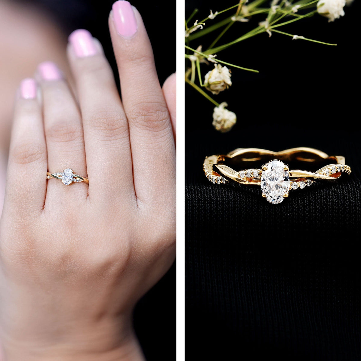 Lab Grown Diamond Promise Ring With Twisted Shank