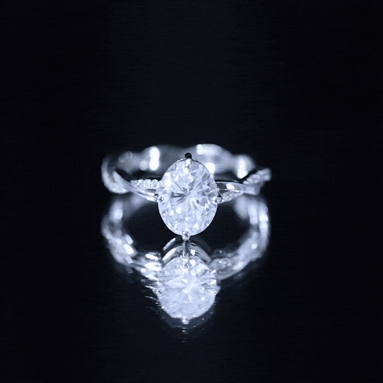 Lab Grown Diamond Oval Engagement Ring With Braided Style Band