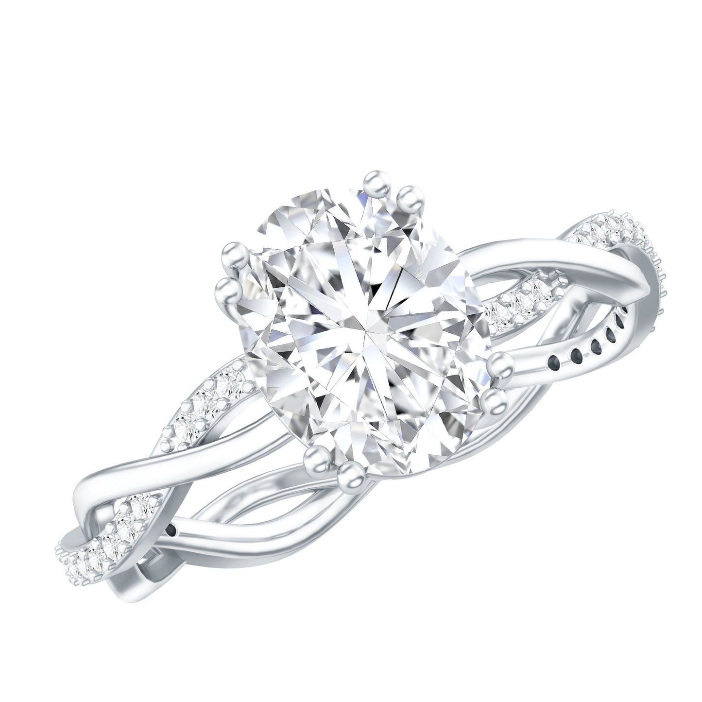 2 Carat Lab Grown Diamond Oblong Engagement Ring