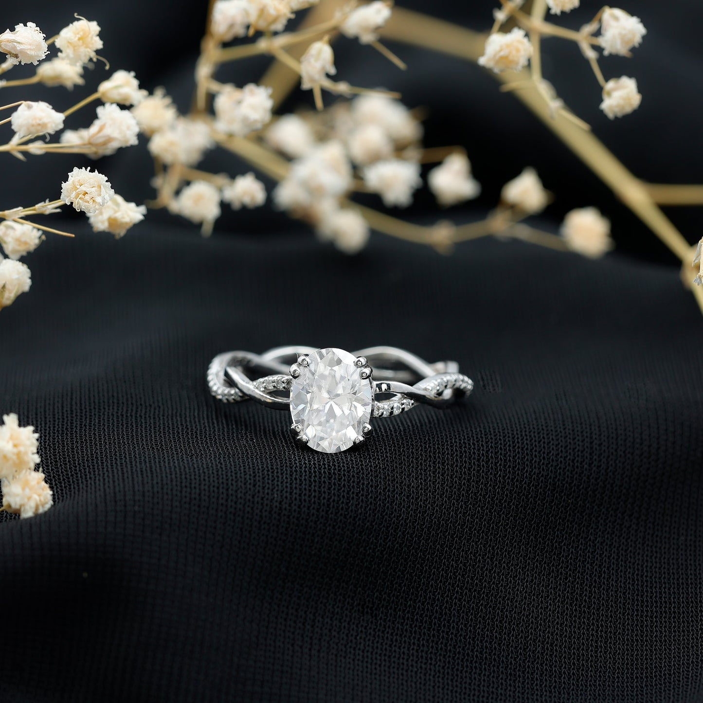 2 Carat Lab Grown Diamond Oblong Engagement Ring