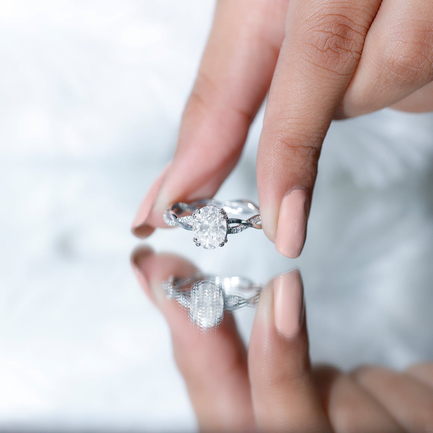 2 Carat Lab Grown Diamond Oblong Engagement Ring