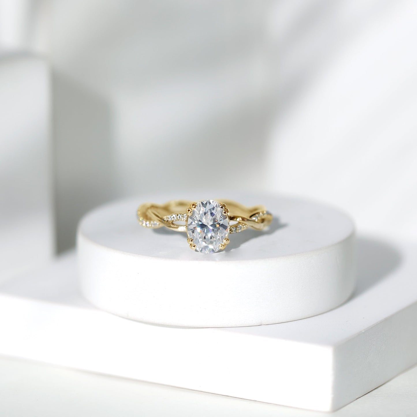 2 Carat Lab Grown Diamond Oblong Engagement Ring