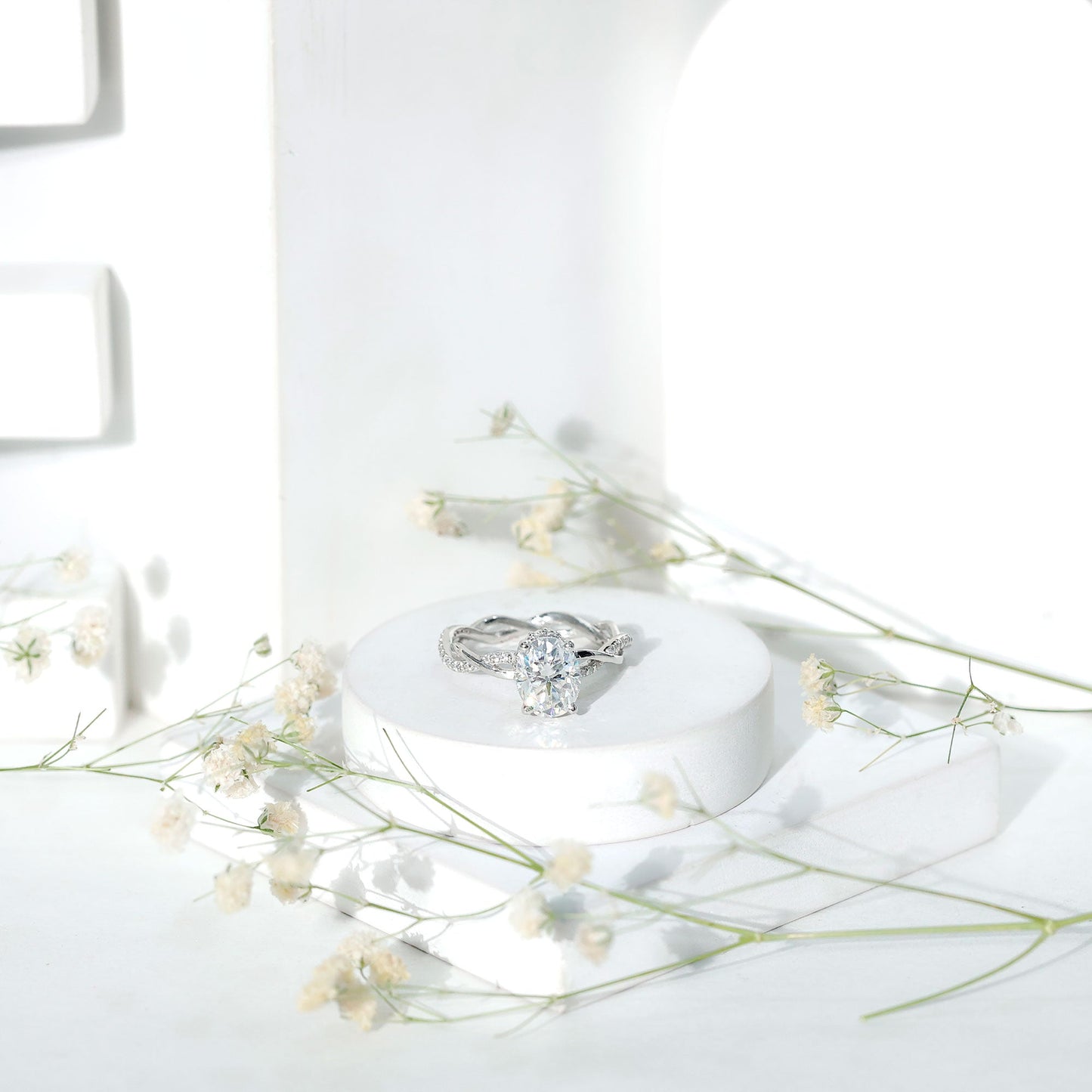 Lab Grown Diamond Oval Engagement Ring with Braided Shank