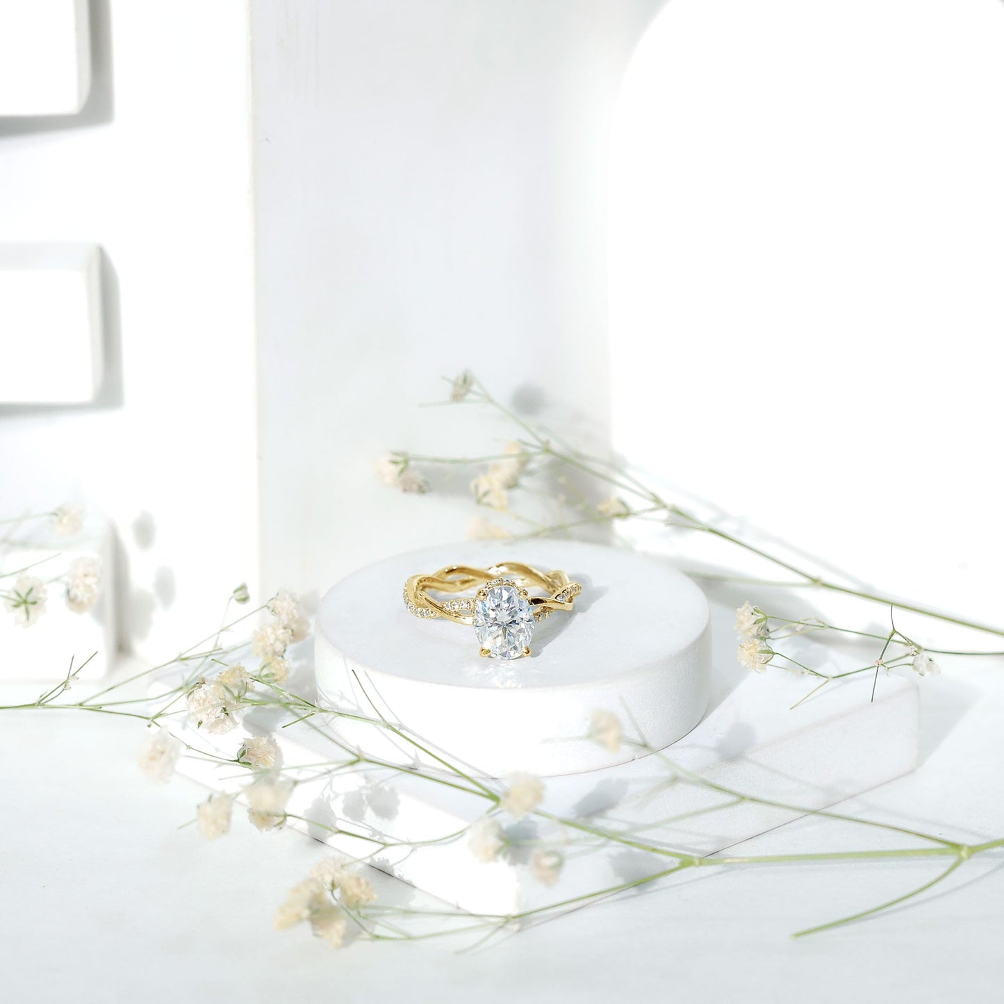 Lab Grown Diamond Oval Engagement Ring with Braided Shank