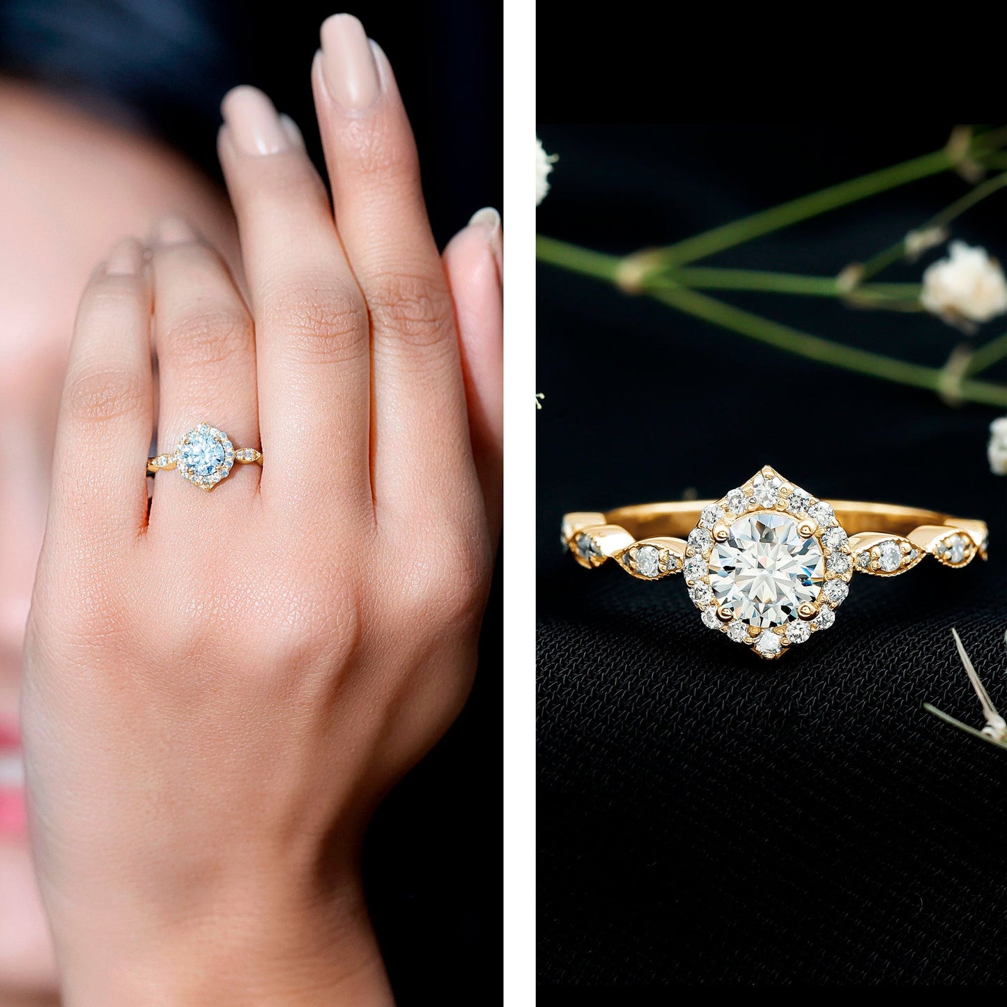 Brilliant Cut Lab Grown Diamond Vintage Solitaire Ring