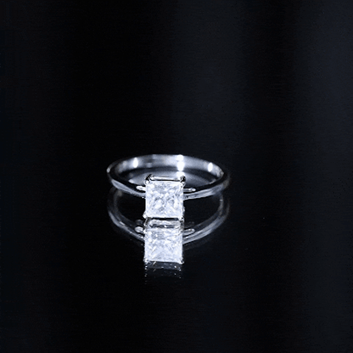 1.2 Carat Certified Lab Grown Diamond Square Cut Engagement Ring
