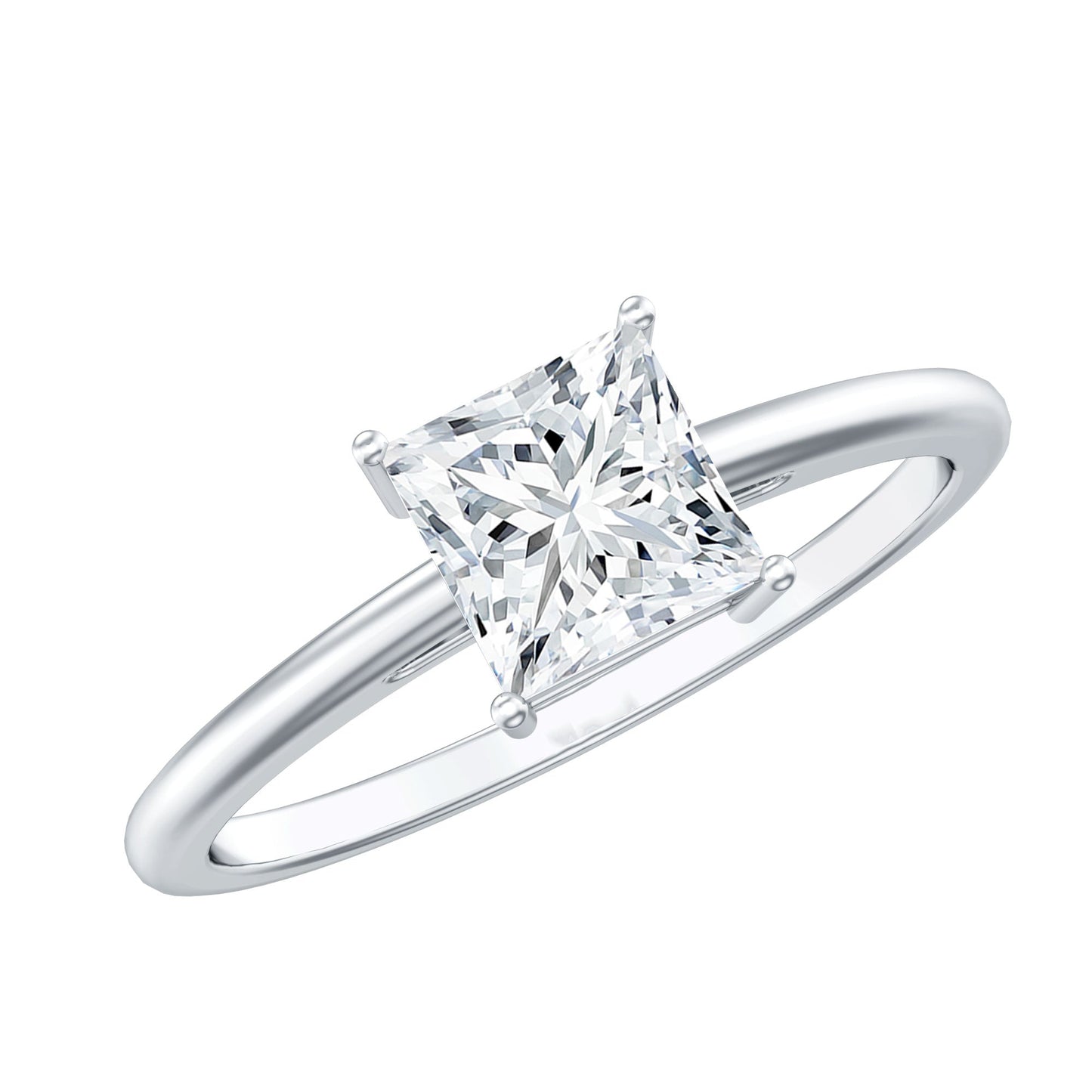 1.2 Carat Certified Lab Grown Diamond Square Cut Engagement Ring