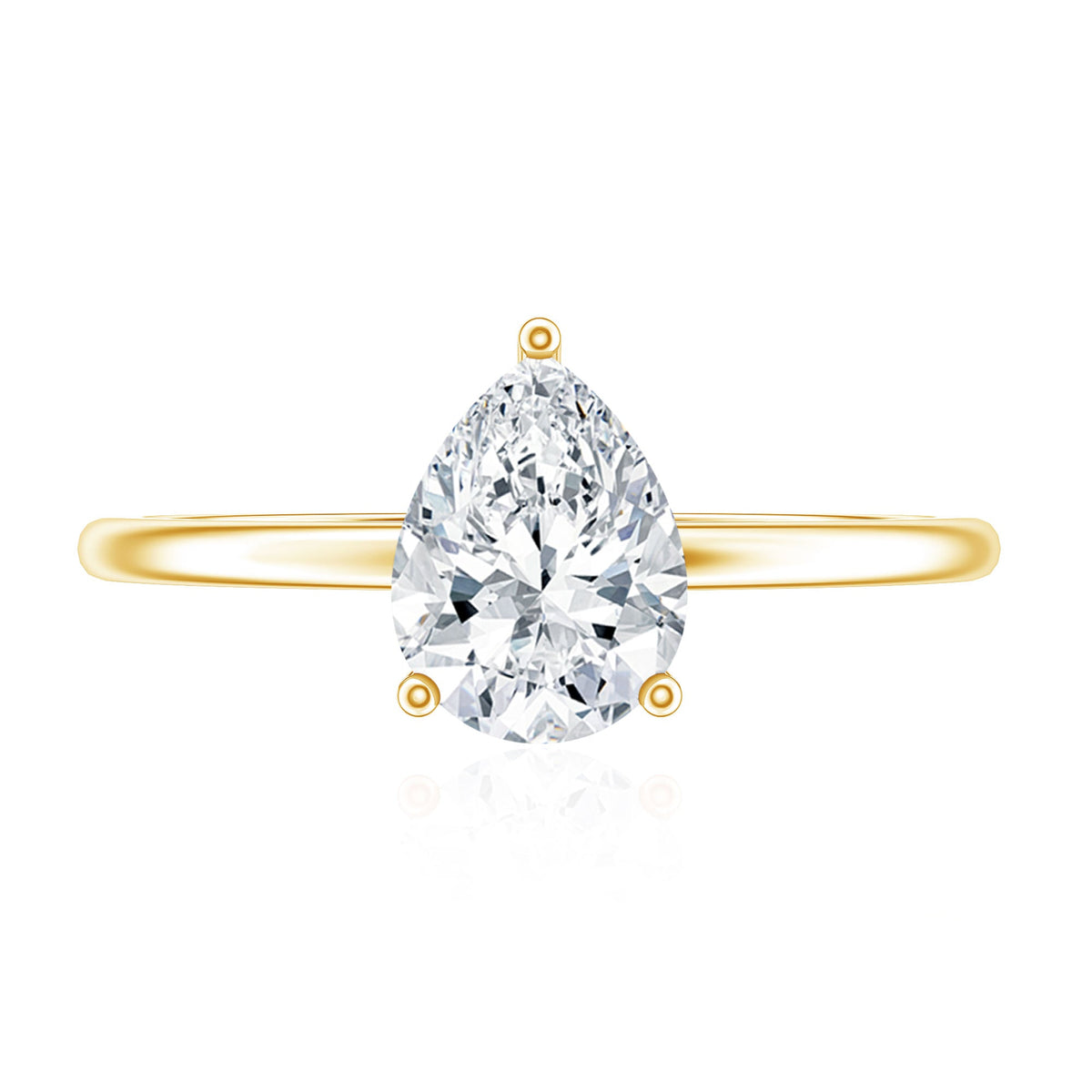 Single Stone Lab Grown Diamond Pear Engagement Ring