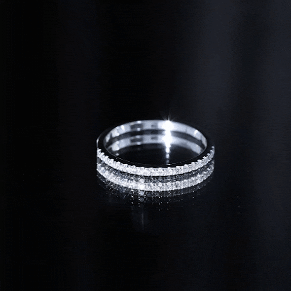 Lab Created Diamond Simple Eternity Ring in Pave Setting