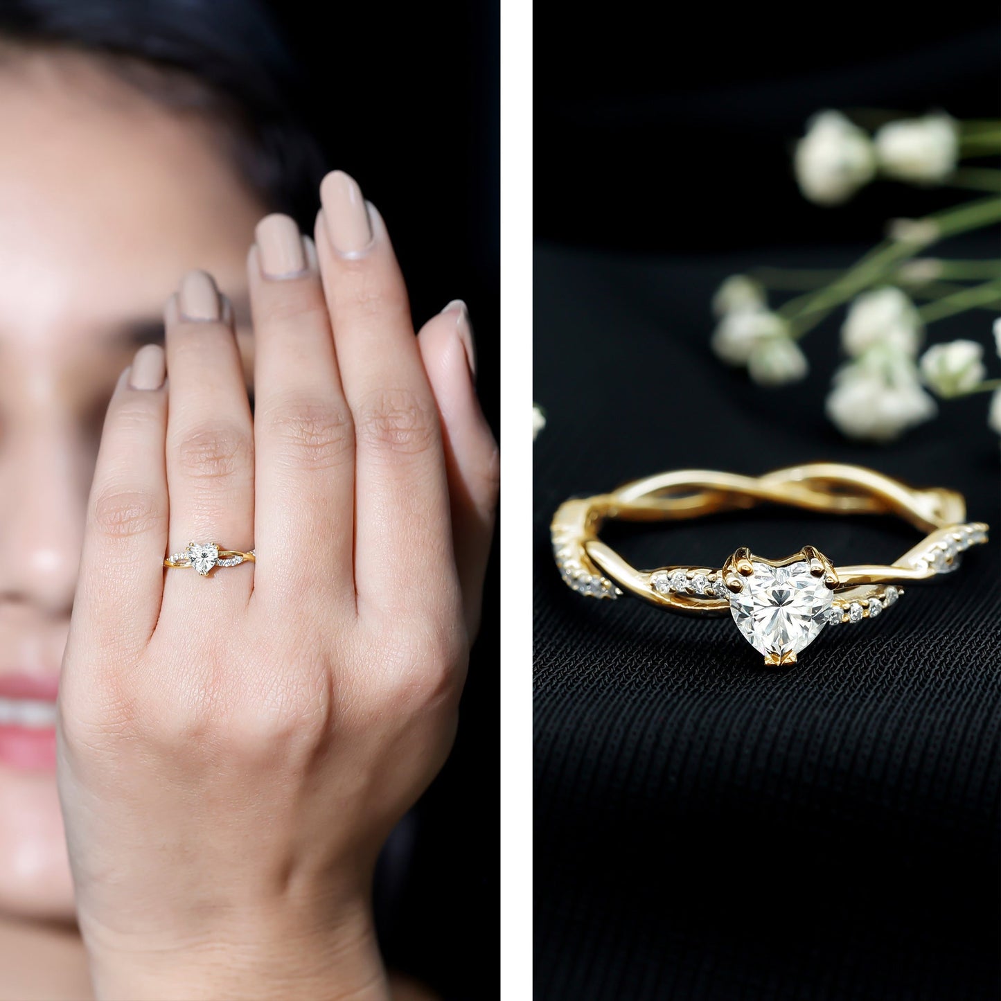 0.5 Carat Heart Shaped Diamond Ring For Women