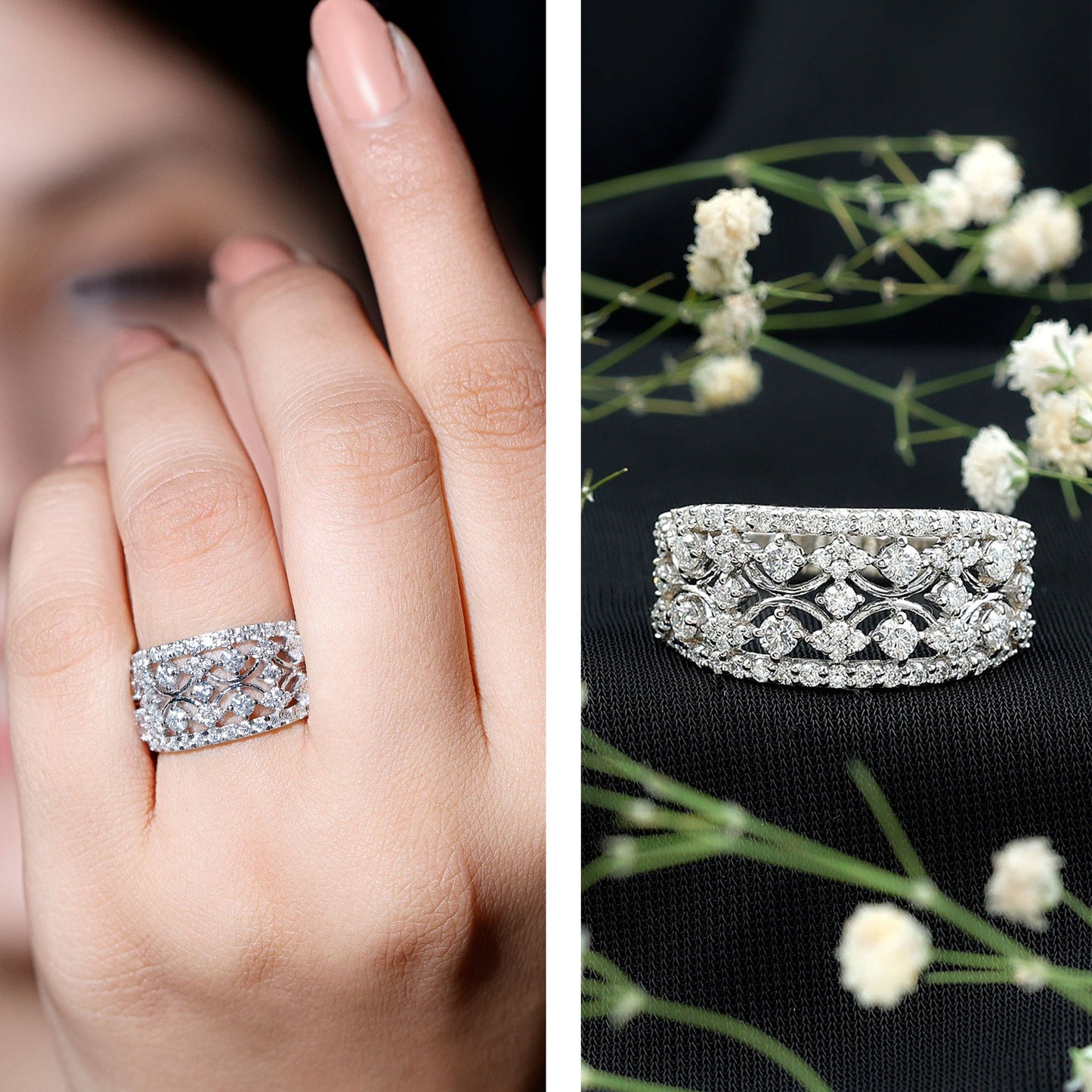 Vintage Inspired Lab Grown Diamond Wedding Band for Women