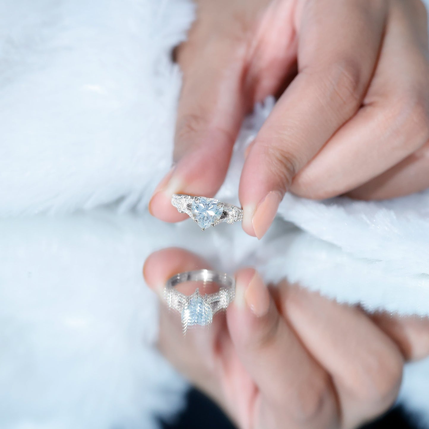 2 Carat Lab Grown Diamond Heart Shape Engagement Ring