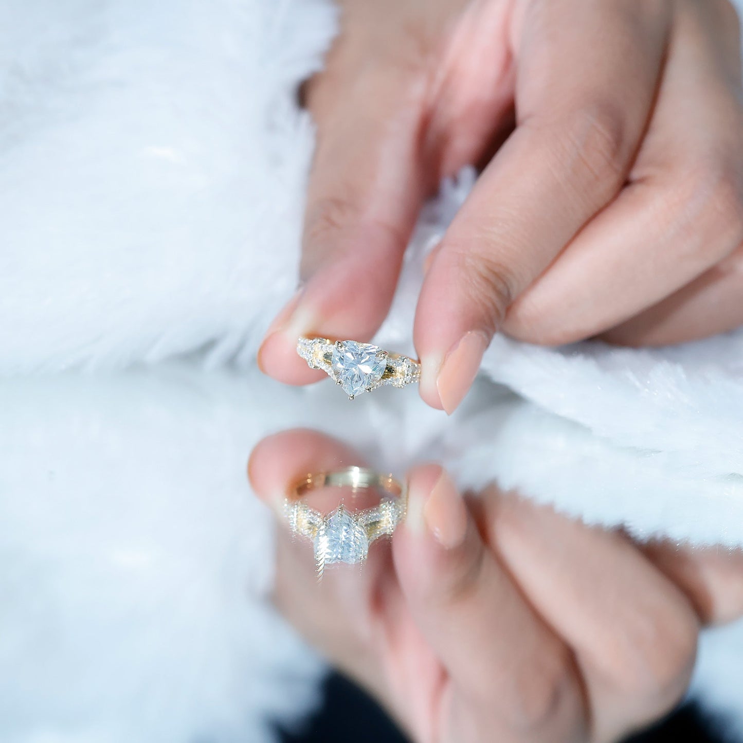 2 Carat Lab Grown Diamond Heart Shape Engagement Ring