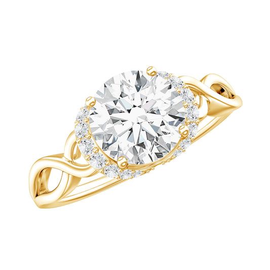 1.2 Carat Round Lab Created Diamond Solitaire Infinity Ring for Her
