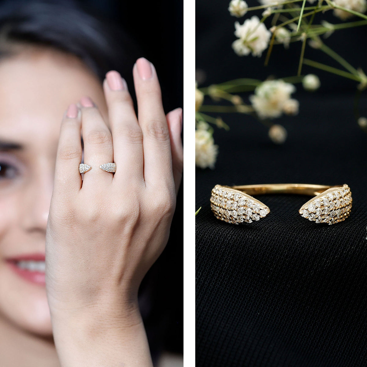 Lab Created Diamond Wedding Wrap Ring For Women