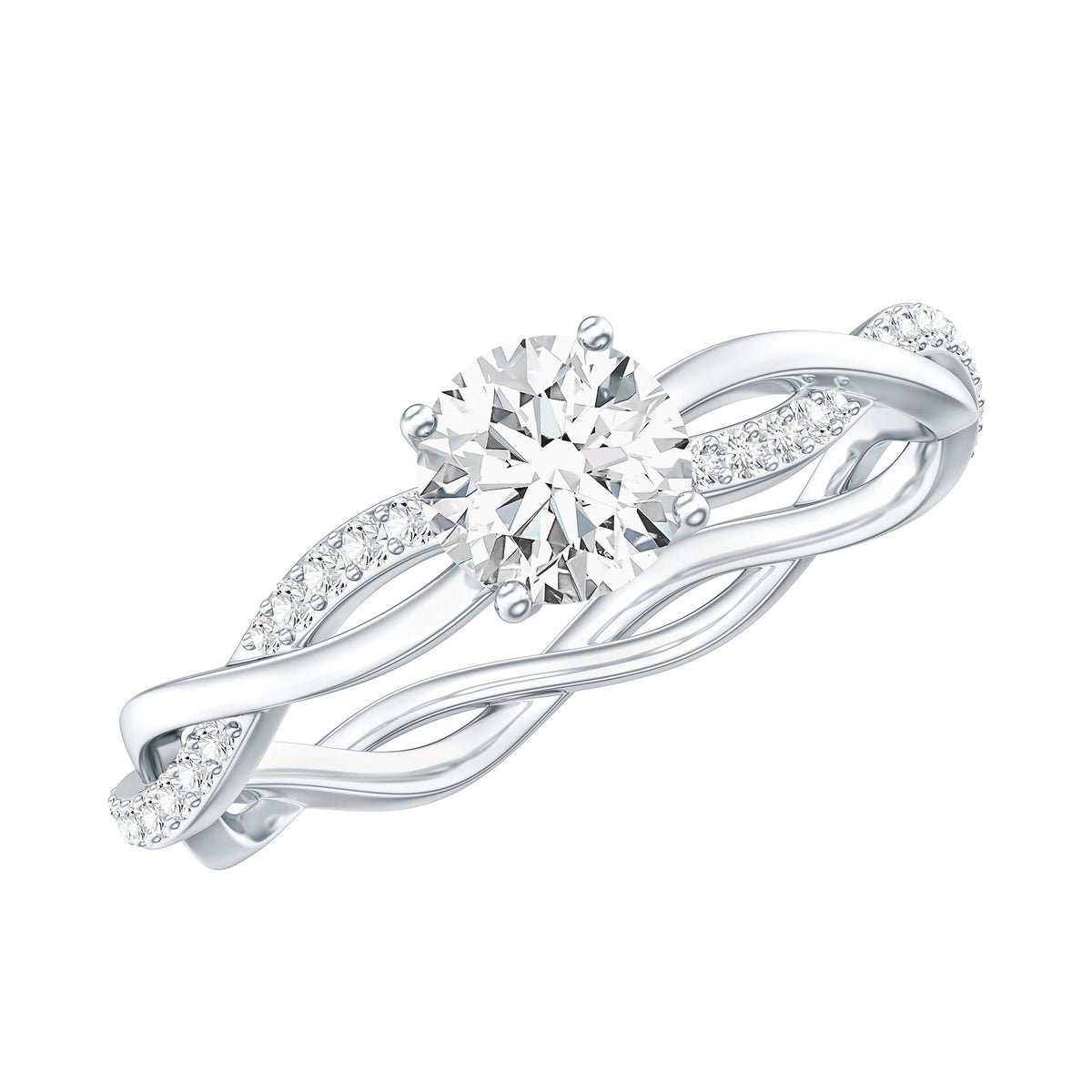 Certified Round Lab Grown Diamond Crossover Promise Ring