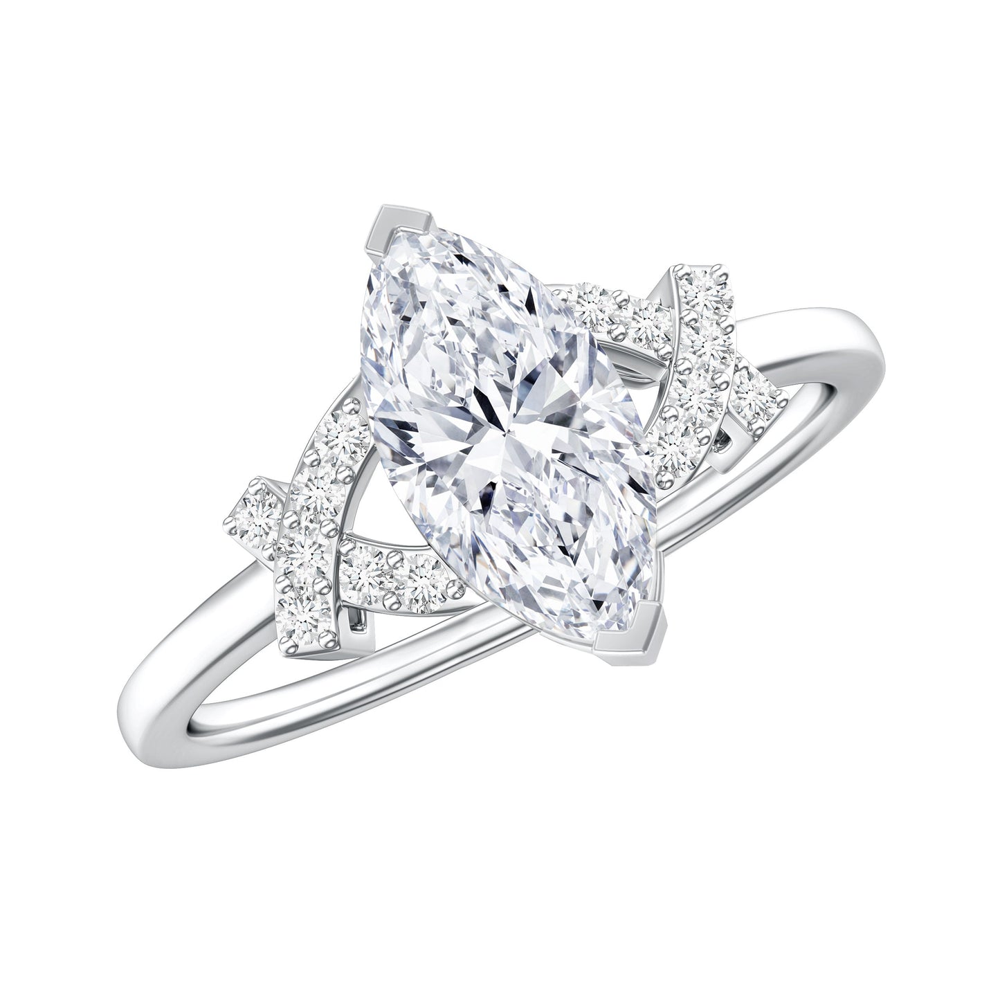 Lab Grown Diamond 1 Carat Marquise Engagement Ring
