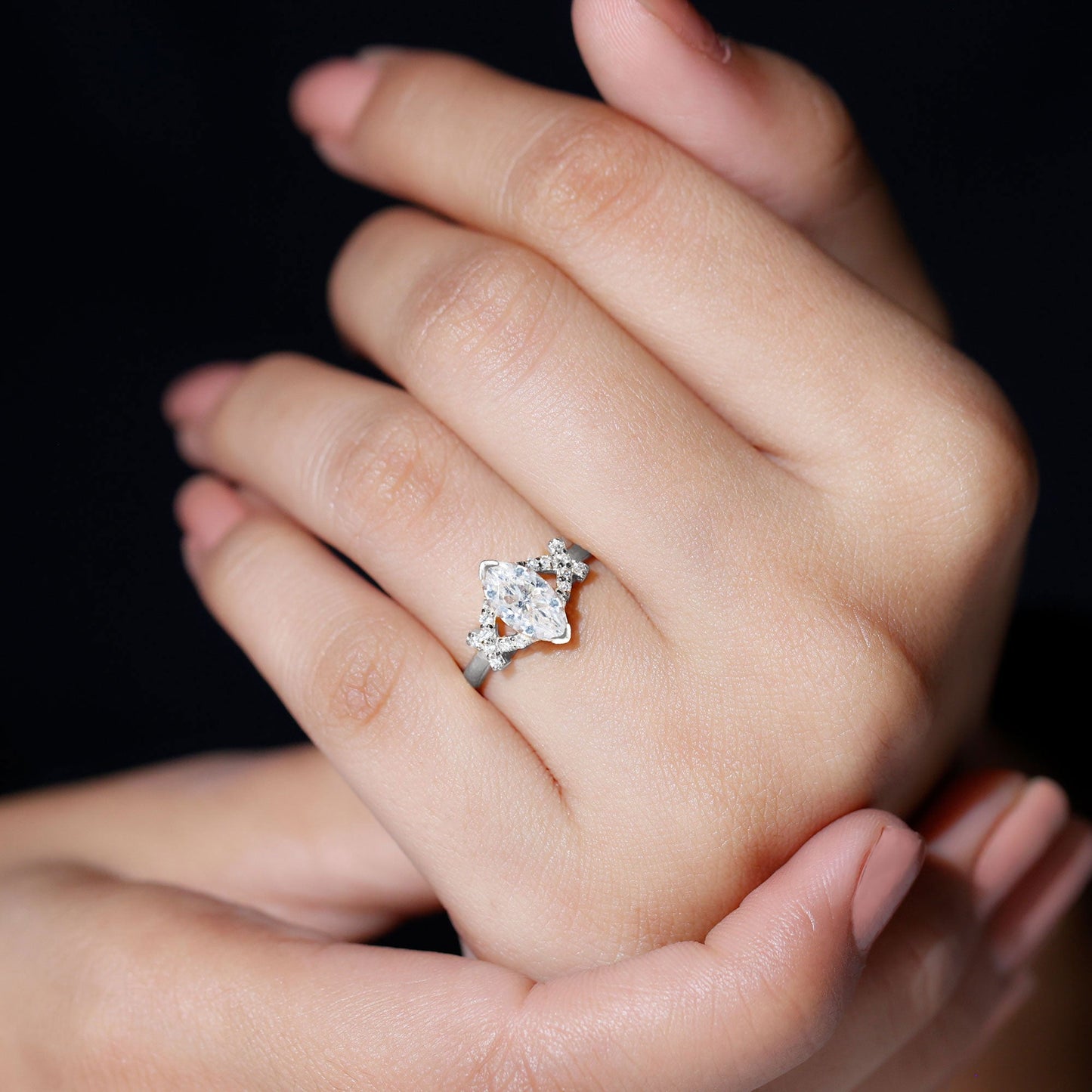 Lab Grown Diamond 1 Carat Marquise Engagement Ring