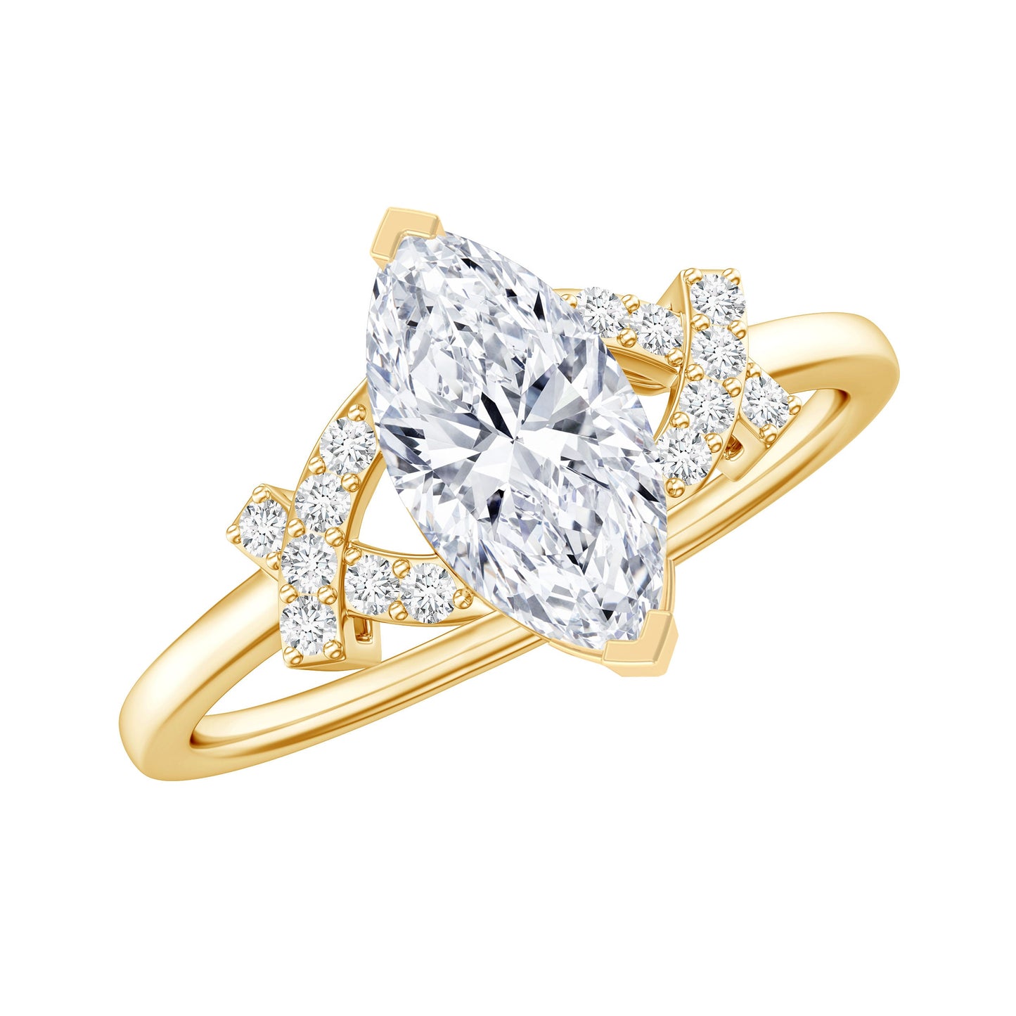 Lab Grown Diamond 1 Carat Marquise Engagement Ring