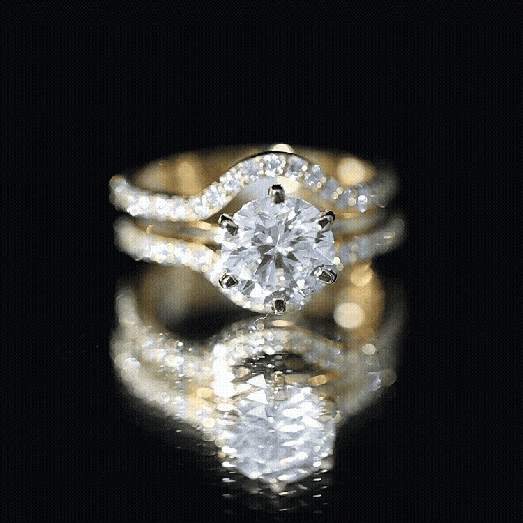 Lab Created Diamond Engagement Ring with Ring Guard
