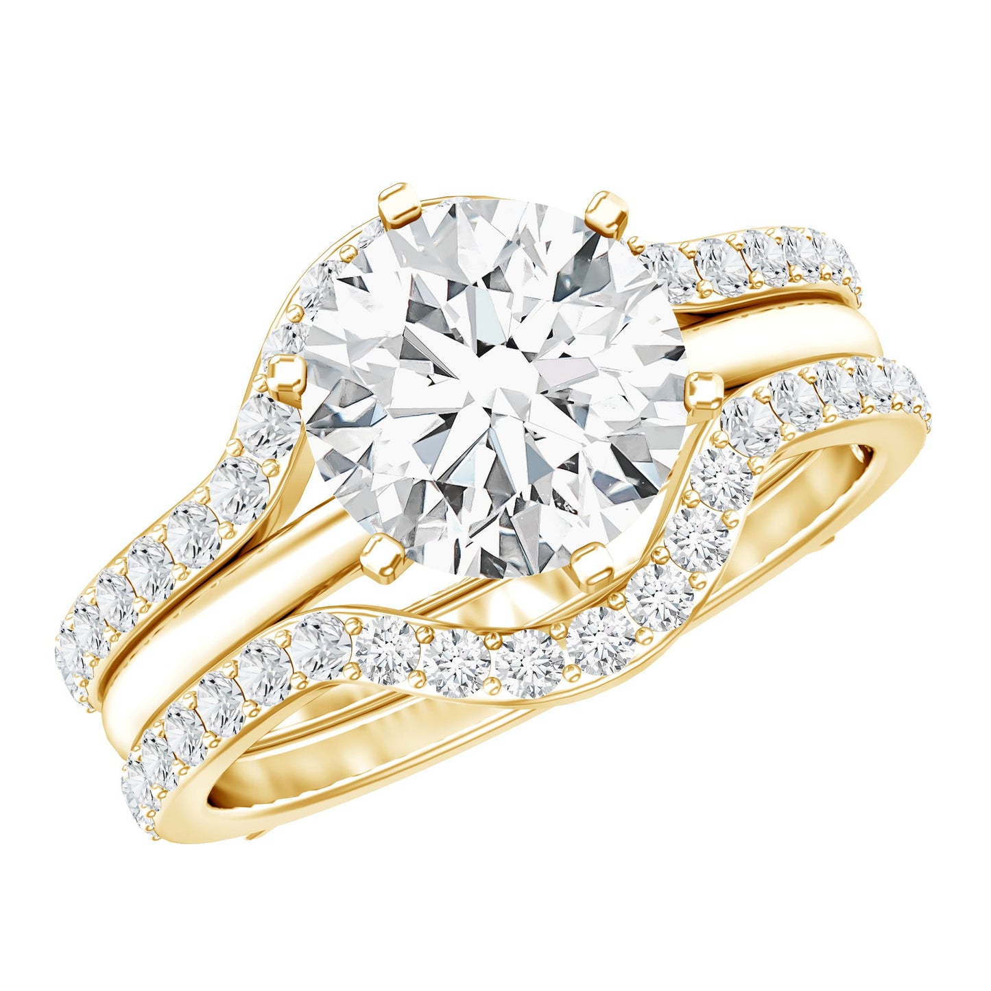 Lab Created Diamond Engagement Ring with Ring Guard