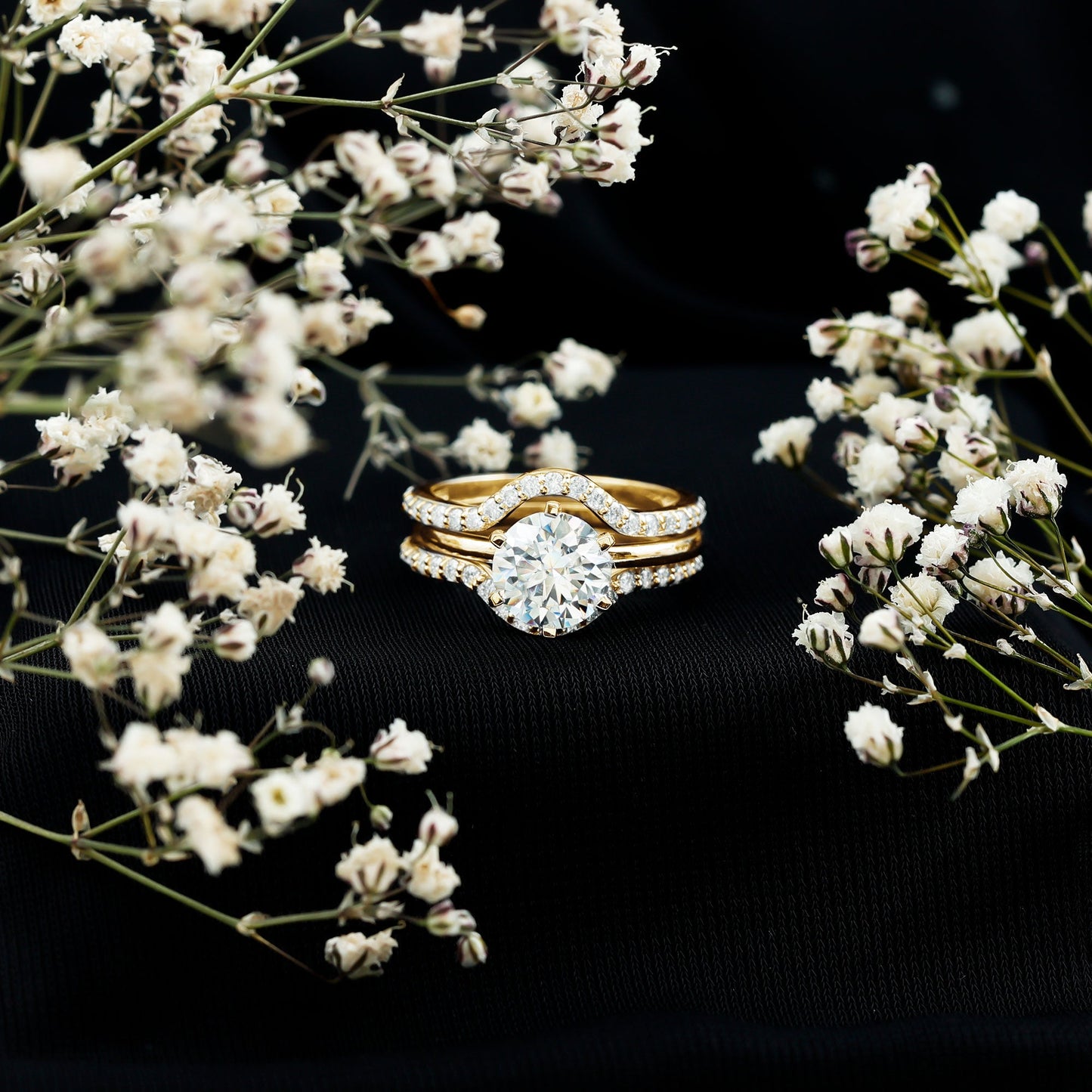 Lab Created Diamond Engagement Ring with Ring Guard