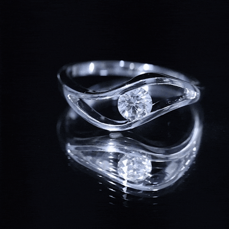 Certified 0.98 Carat Lab Created Diamond Round Engagement Ring in Tension Setting
