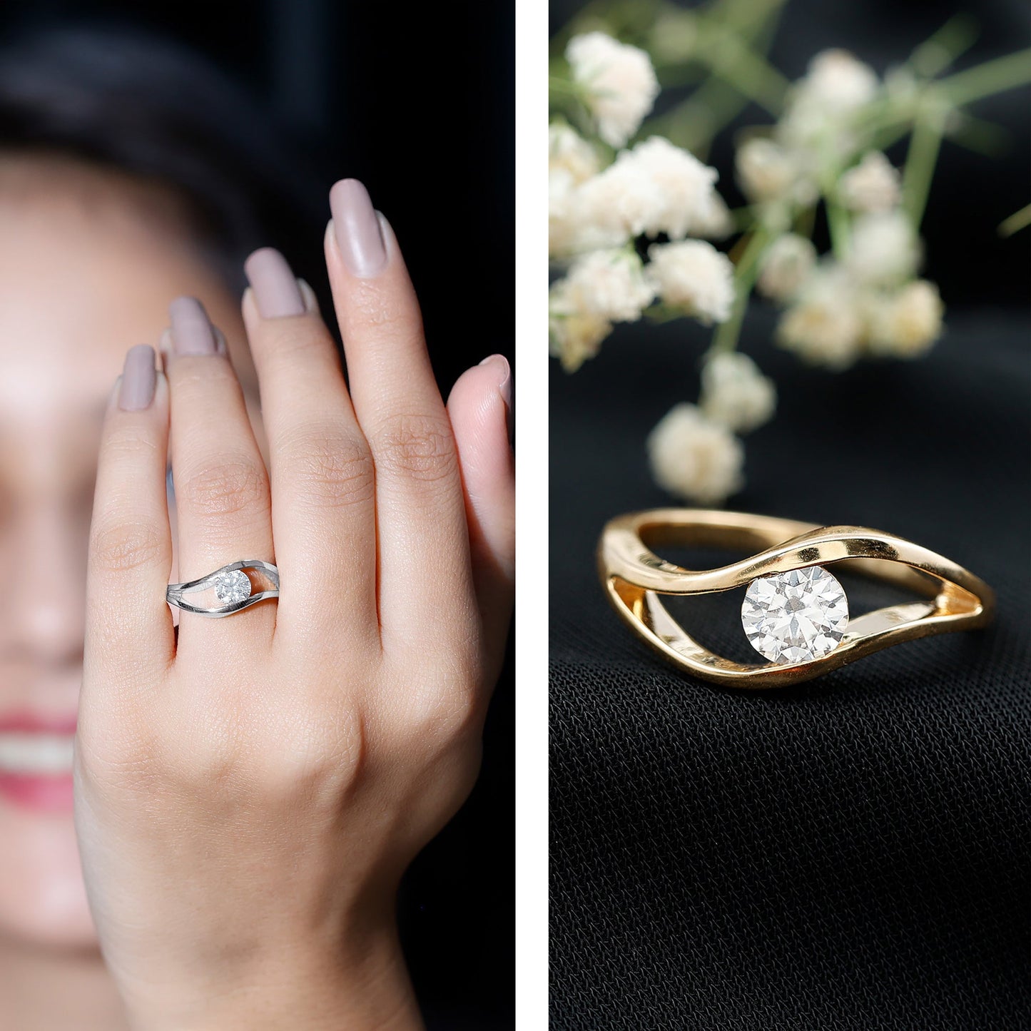 Certified 0.98 Carat Lab Created Diamond Round Engagement Ring in Tension Setting
