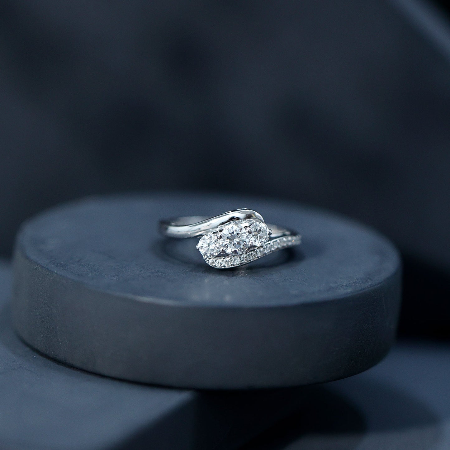 Certified Diamond 3 Stone Promise Ring