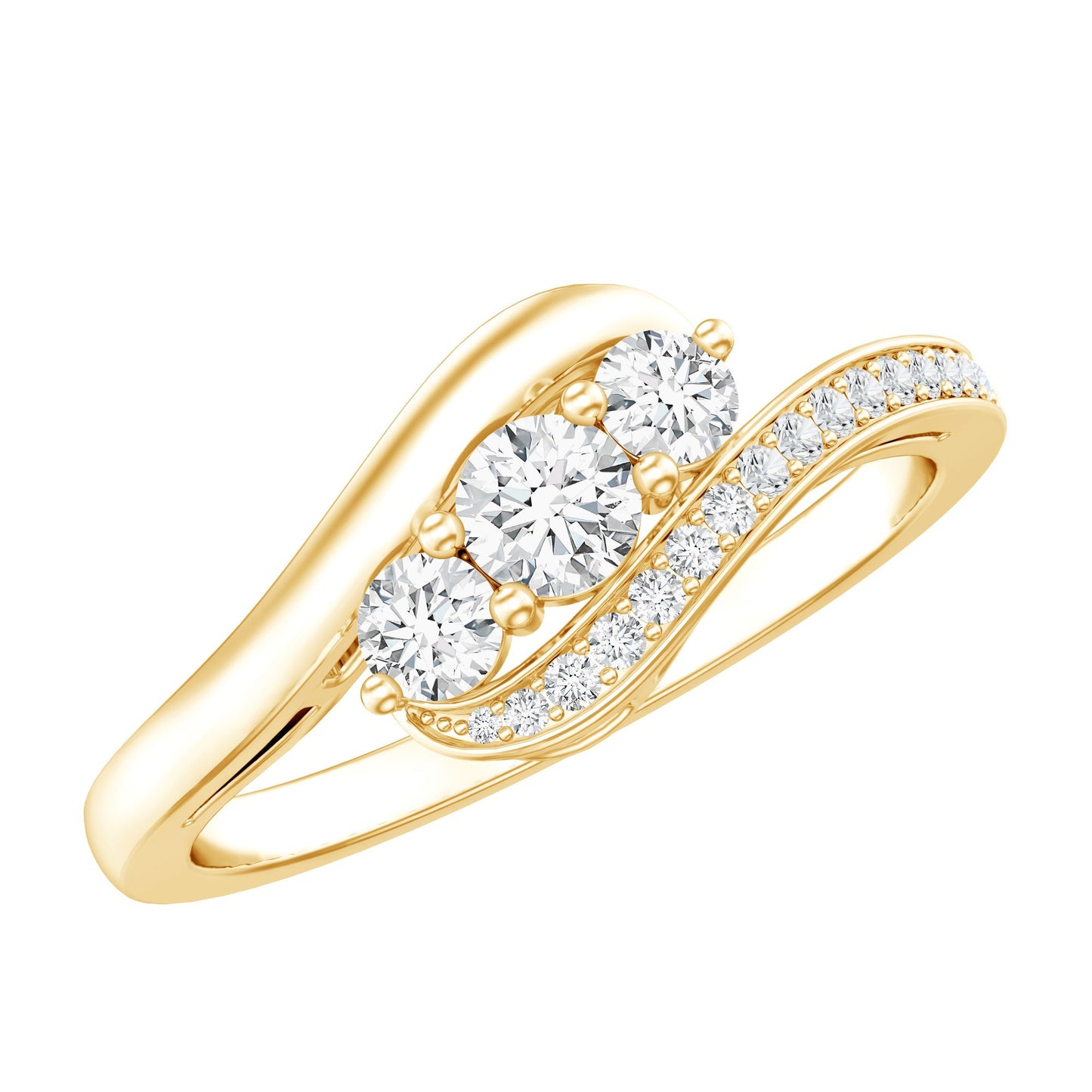 Certified Diamond 3 Stone Promise Ring