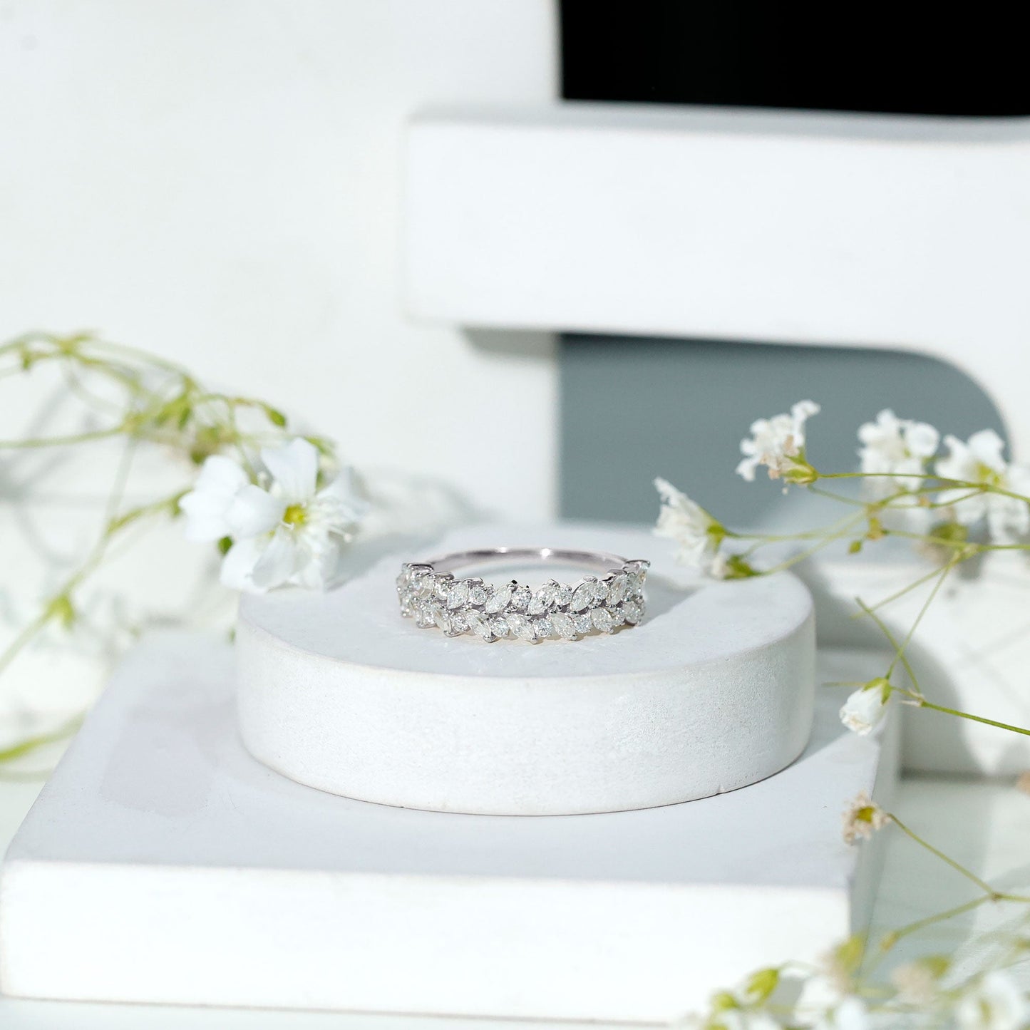 Certified Lab Grown Diamond Marquise Wedding Band