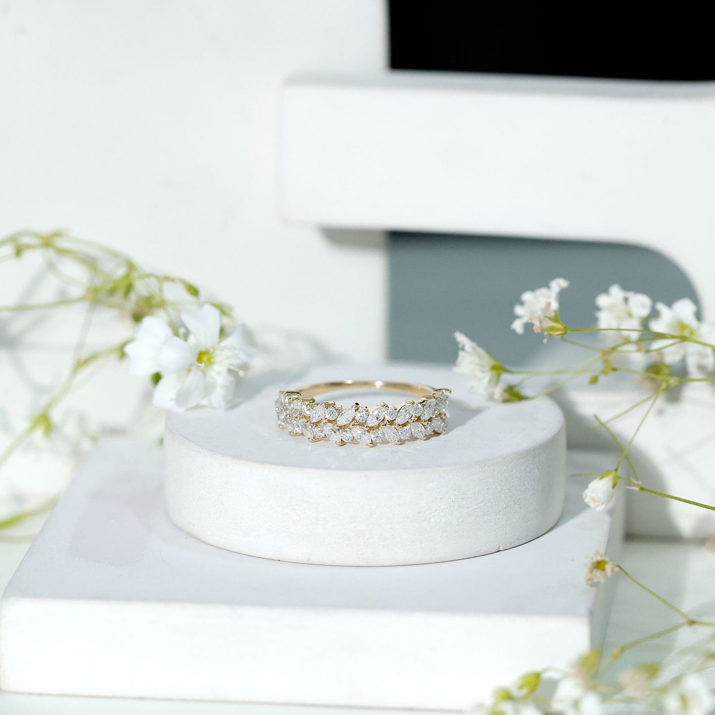 Certified Lab Grown Diamond Marquise Wedding Band