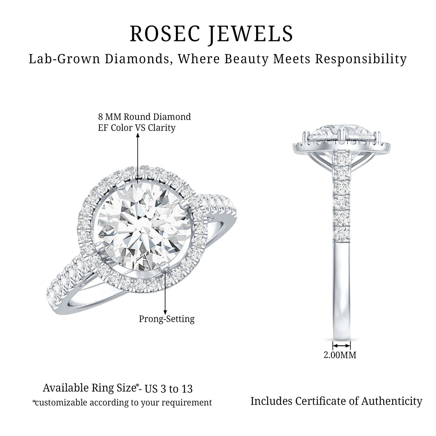2 Carat Ethical Diamond Circle Engagement Ring