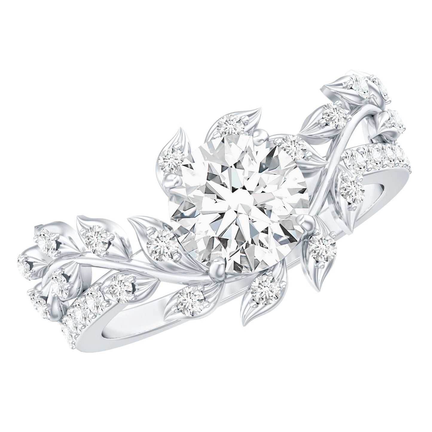 Round Cut 1.2 Carat Lab Grown Diamond Flower Engagement Ring