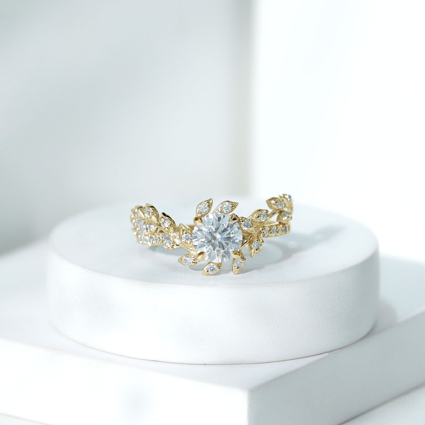 Round Cut 1.2 Carat Lab Grown Diamond Flower Engagement Ring