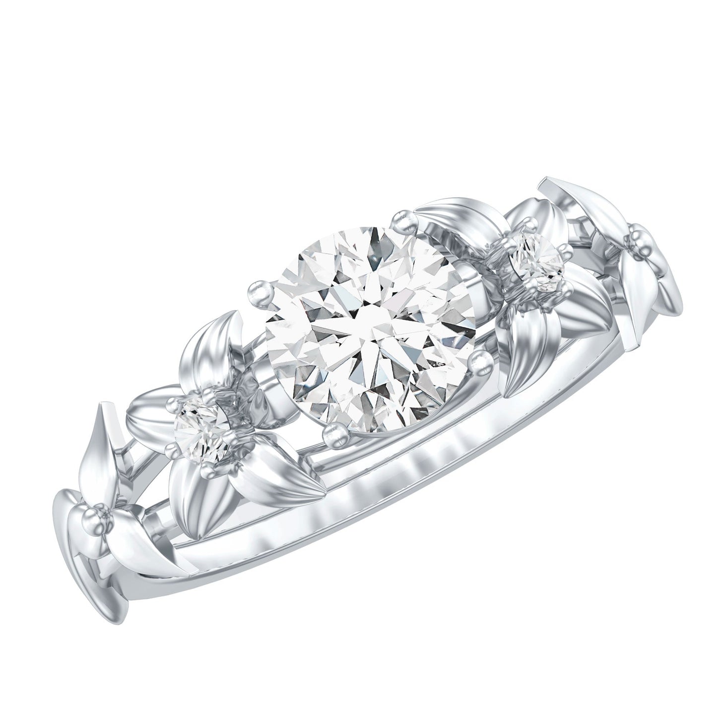 Certified 0.9 Carat Lab Grown Diamond Nature Engagement Ring