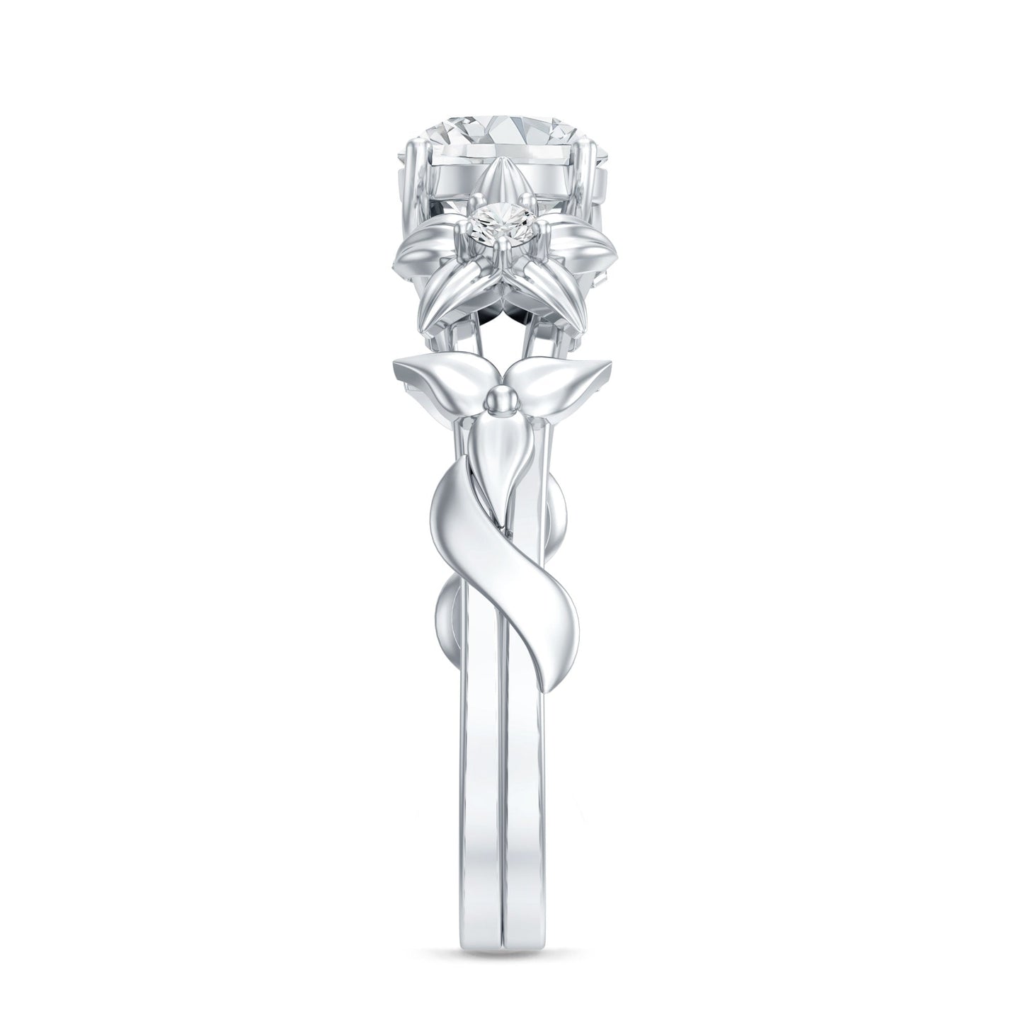 Certified 0.9 Carat Lab Grown Diamond Nature Engagement Ring
