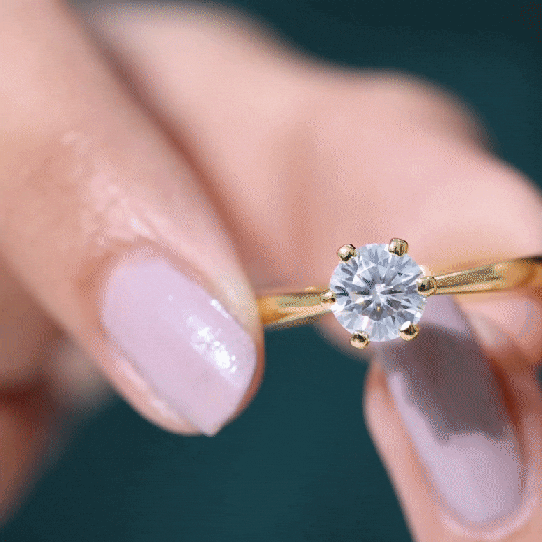 Brilliant Cut 1.2 Carat Lab Grown Diamond Solitaire Engagement Ring With 6 Prongs