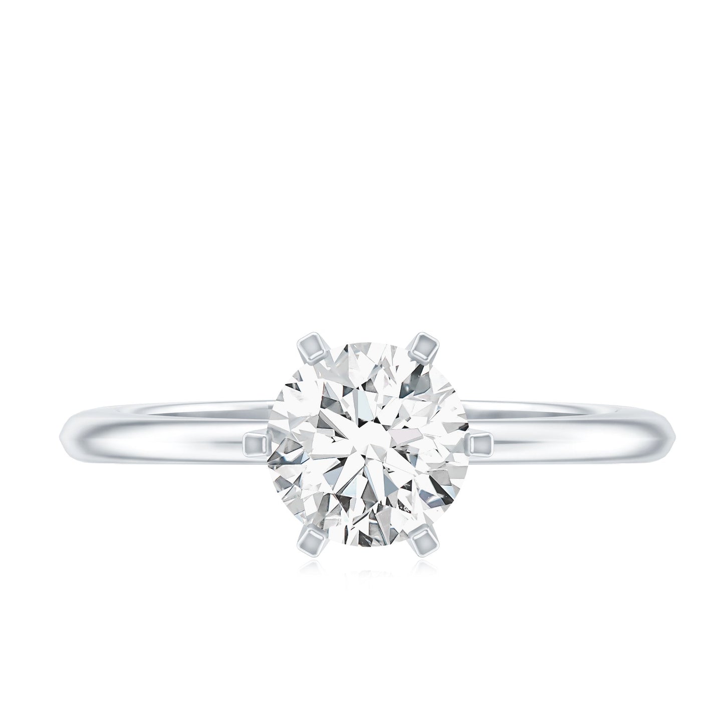 Brilliant Cut 1.2 Carat Lab Grown Diamond Solitaire Engagement Ring With 6 Prongs