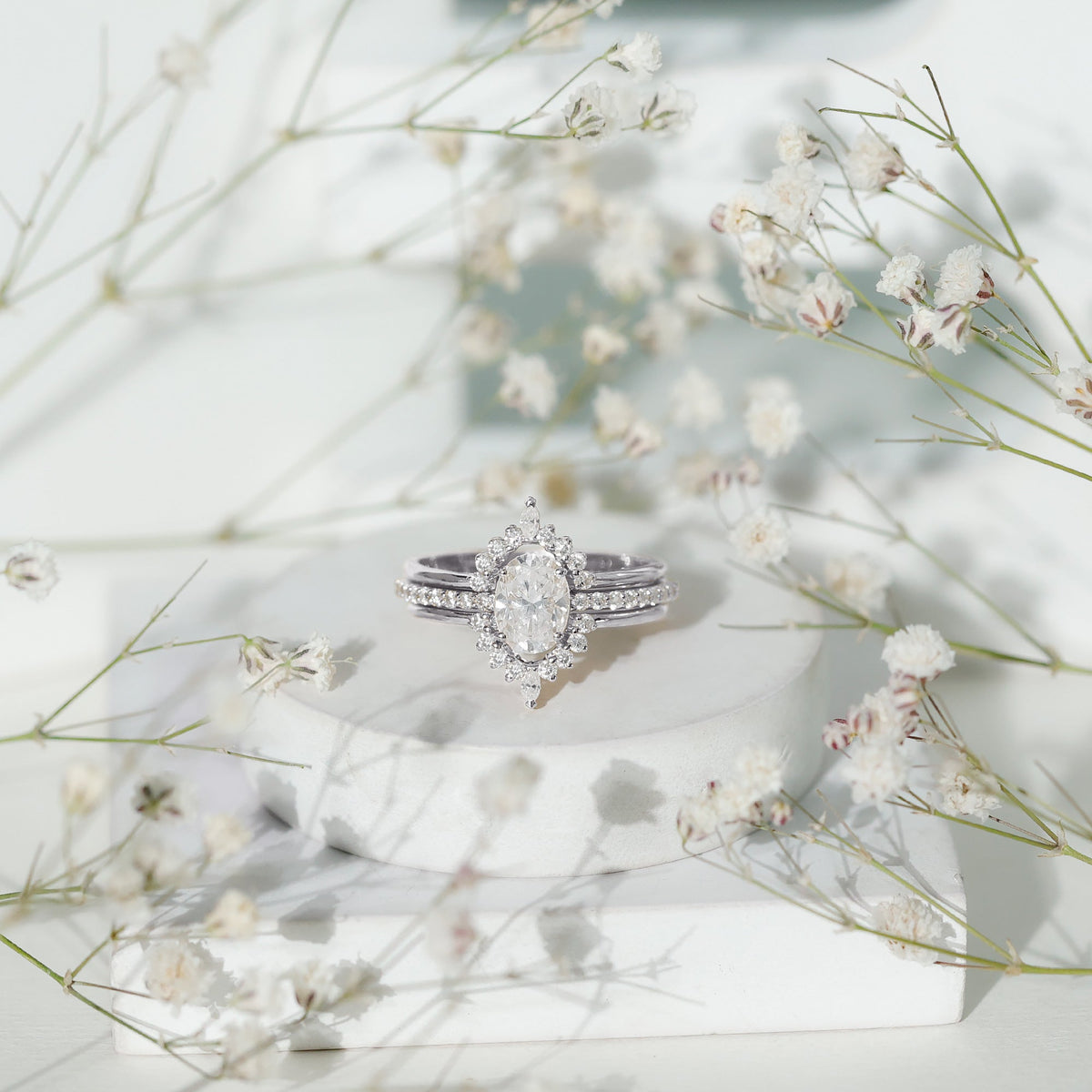 Certified 1.2 Carat Lab Grown Diamond Vintage Engagement Ring Set With 3 Pieces