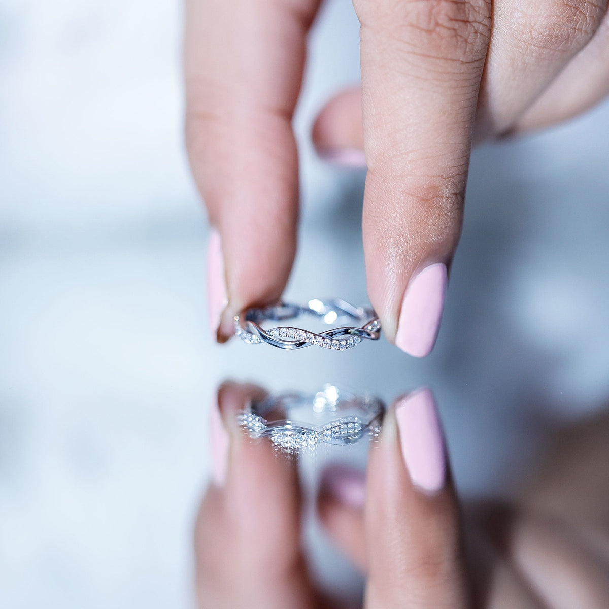 Lab Grown Diamond Braided Wedding Ring For Women